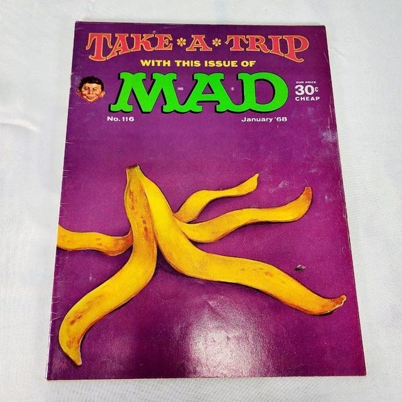 Mad Magazine Issue #116 January 1968 Take A Trip Hippie Banana Norman Mingo Art - Picture 1 of 7